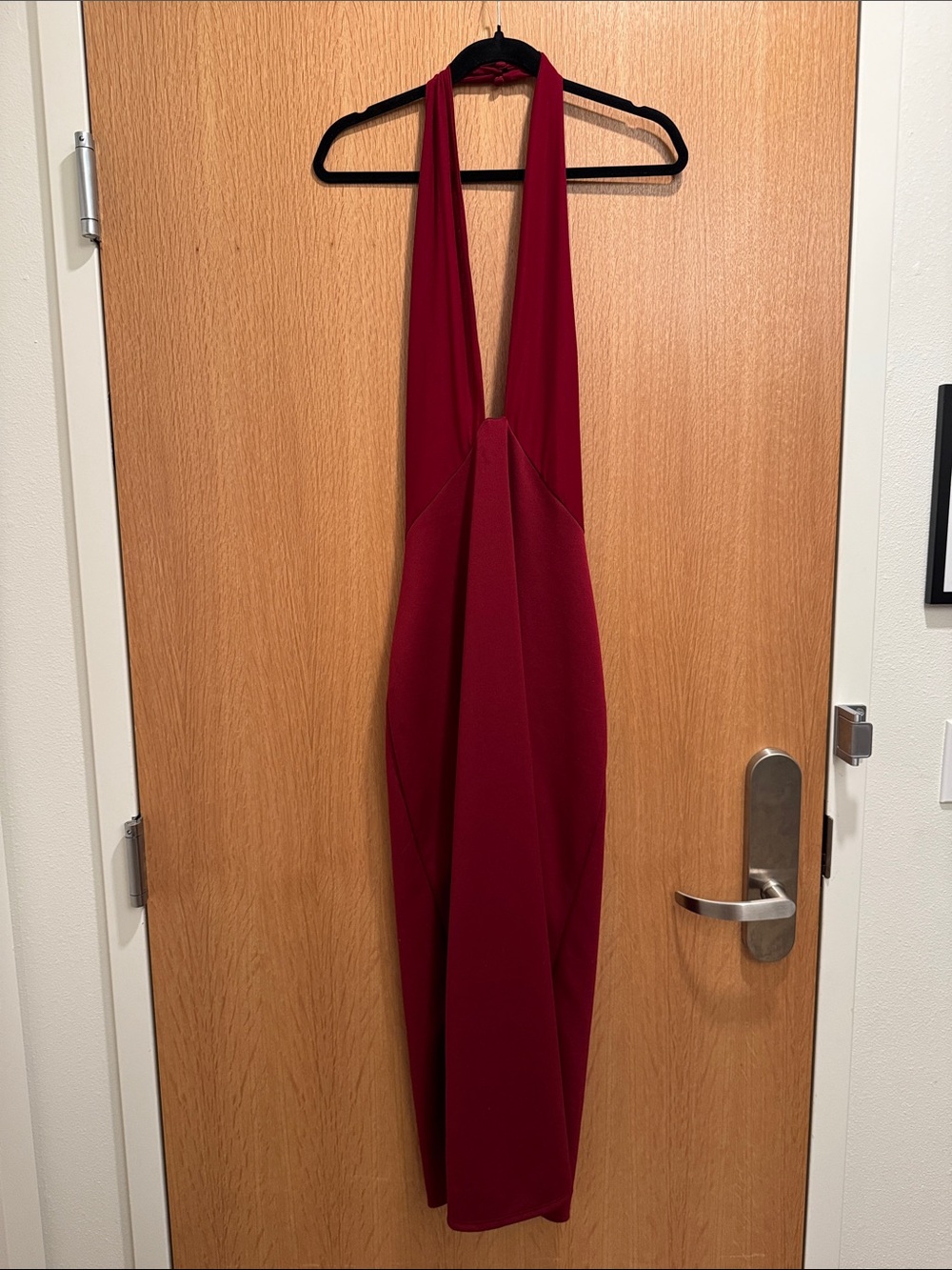 ASOS Deep Red Backless Halter Dress
